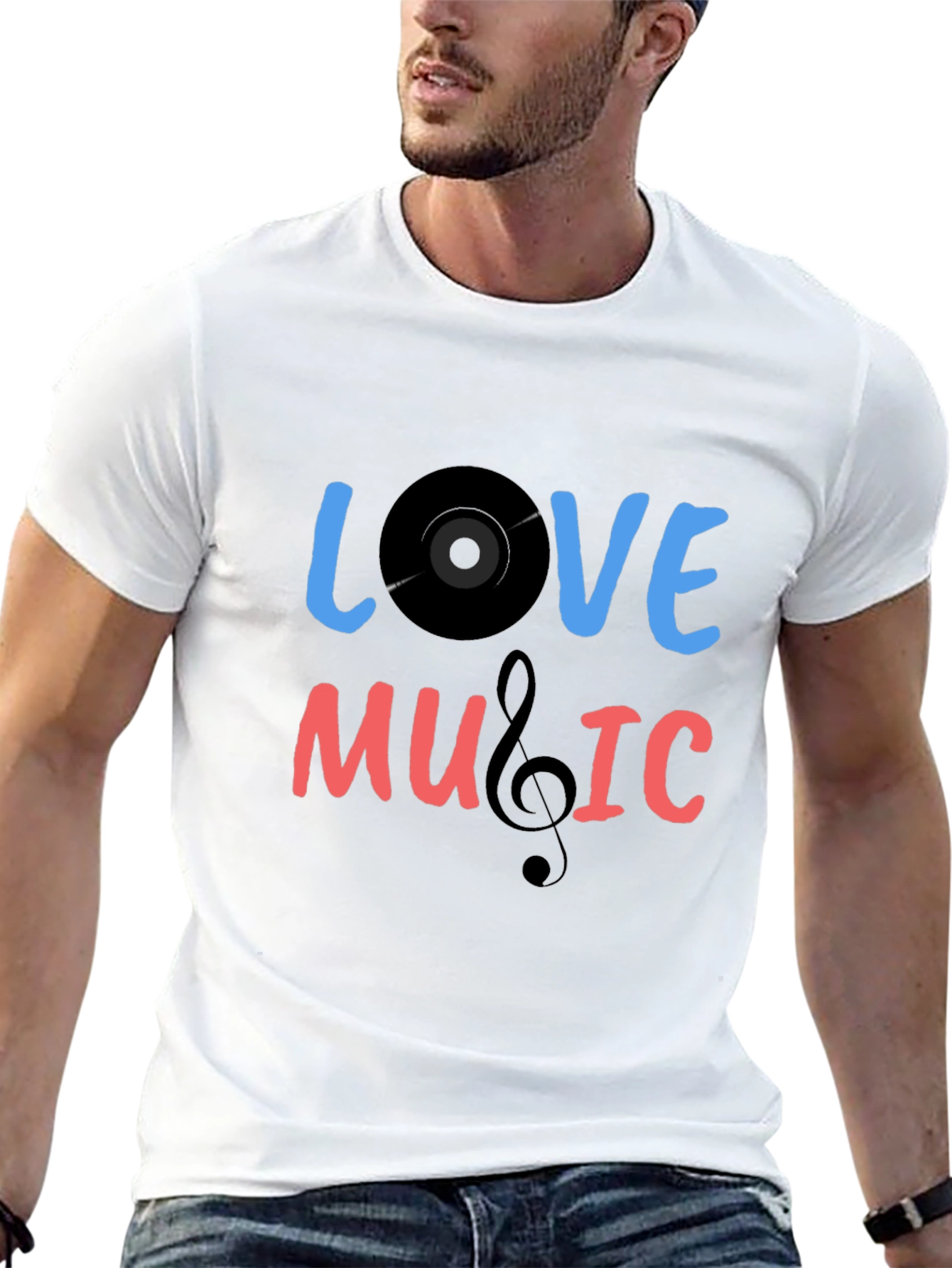 Love Music Graphic T-Shirt - Black Cotton Tee