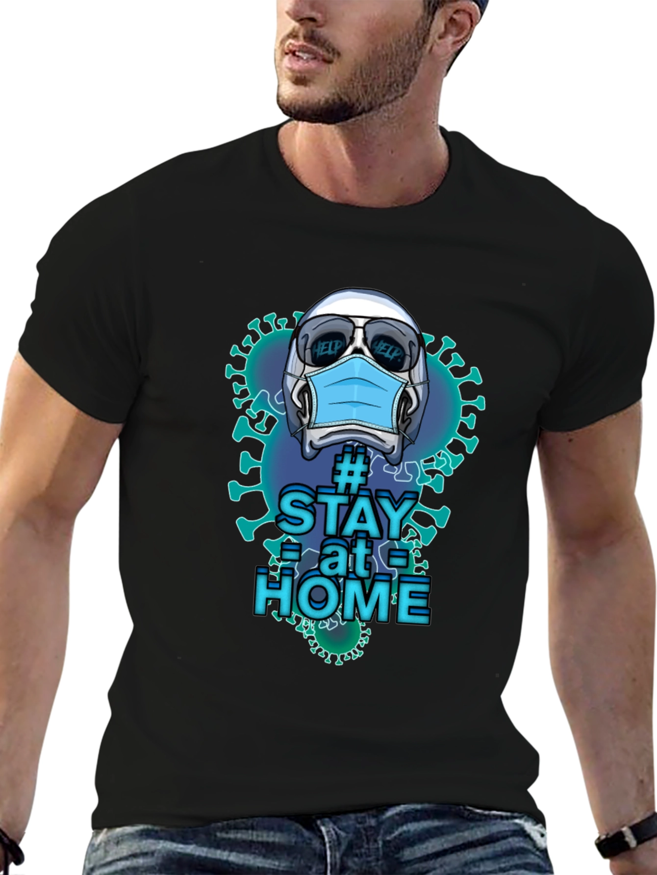 Stay Home Novelty Graphic T-Shirt