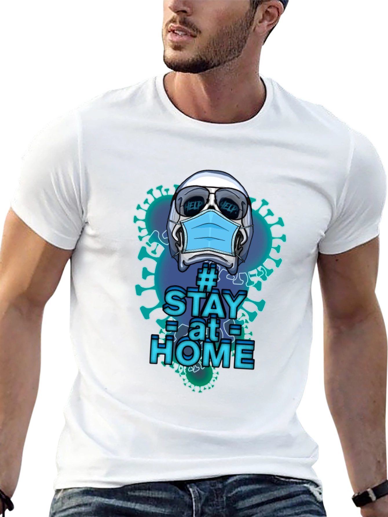 Stay Home Novelty Graphic T-Shirt