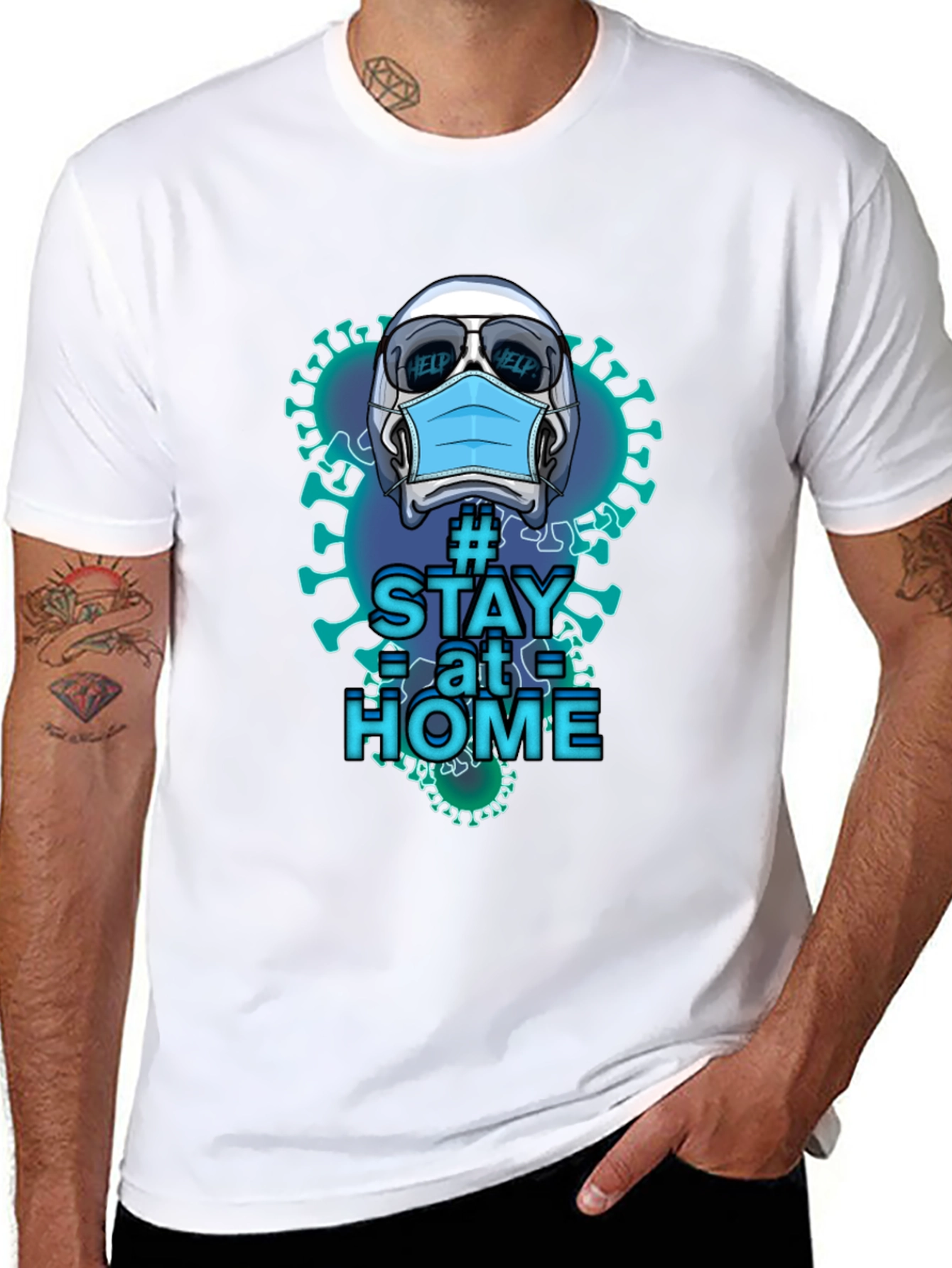 Stay Home Novelty Graphic T-Shirt