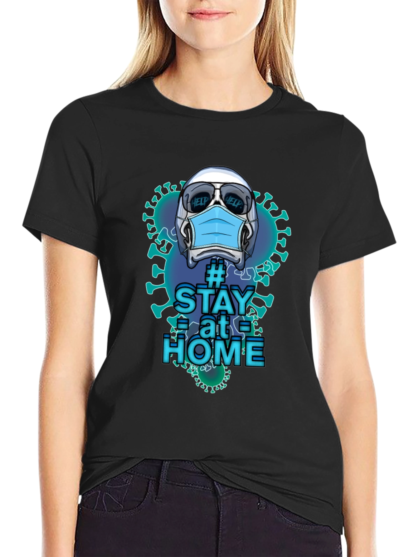 Stay Home Novelty Graphic T-Shirt