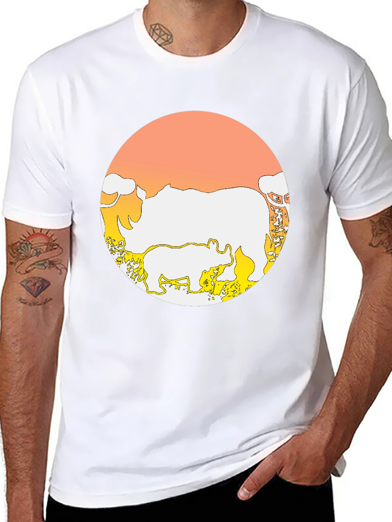 Rhino Graphic Tee - Mens Black T-Shirt