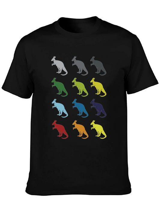 Kangaroo Pattern Graphic Tee - Black
