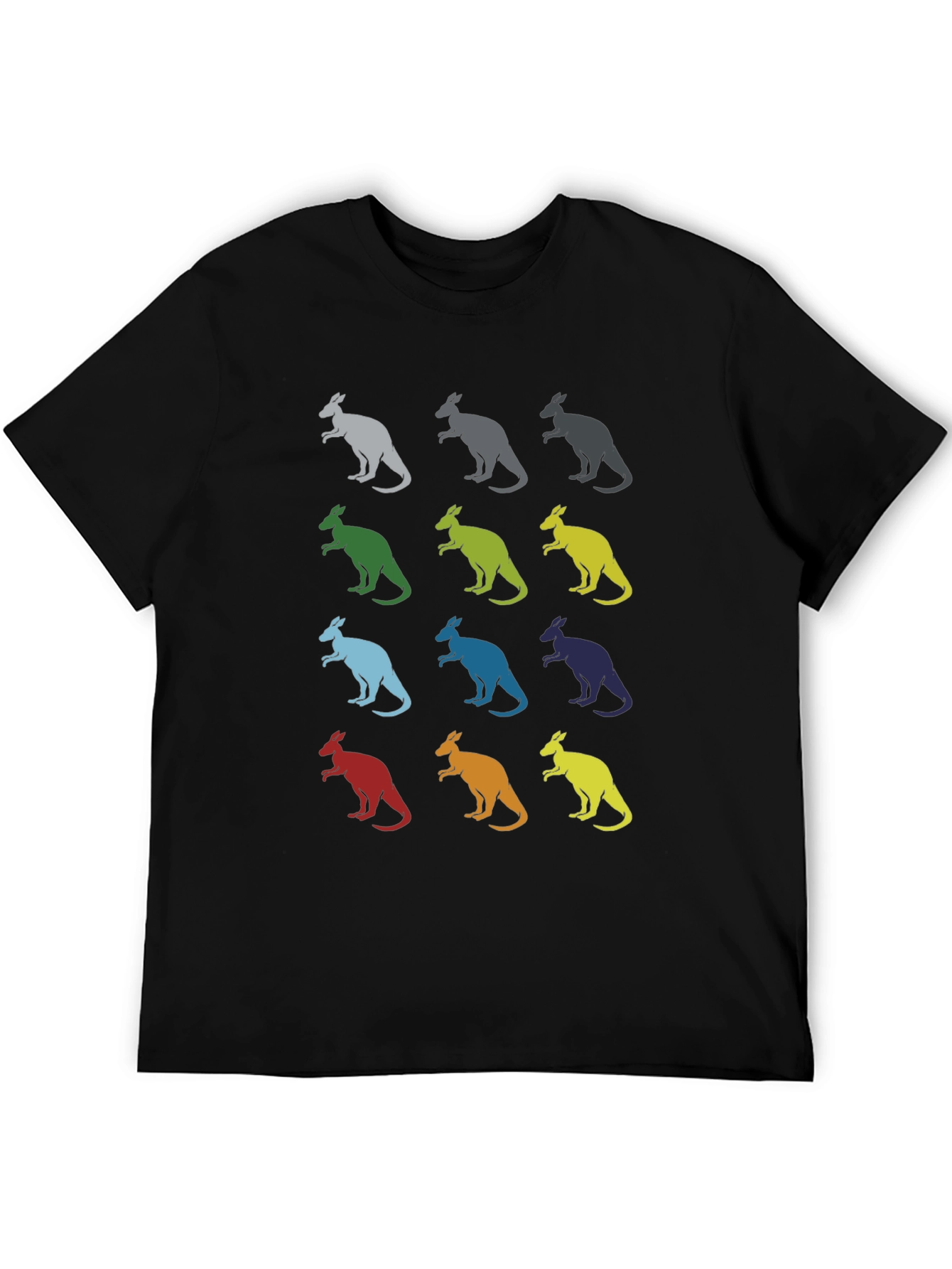 Kangaroo Pattern Graphic Tee - Black