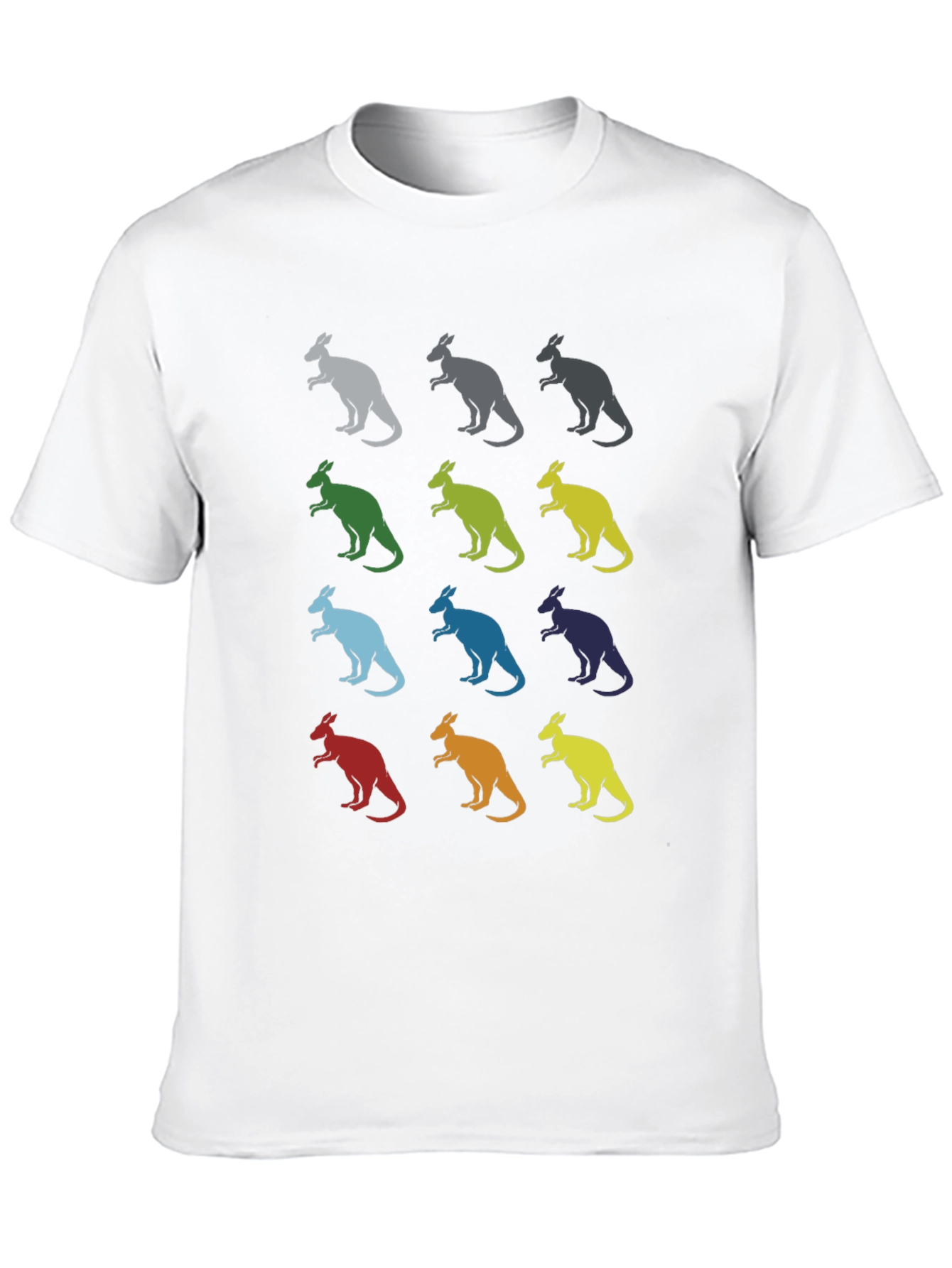 Kangaroo Pattern Graphic Tee - Black
