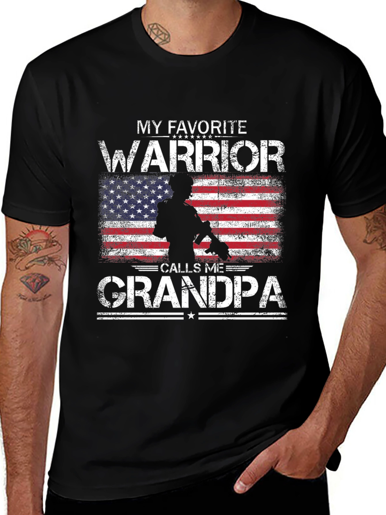 My Favorite Warrior Calls Me Grandpa T-Shirt