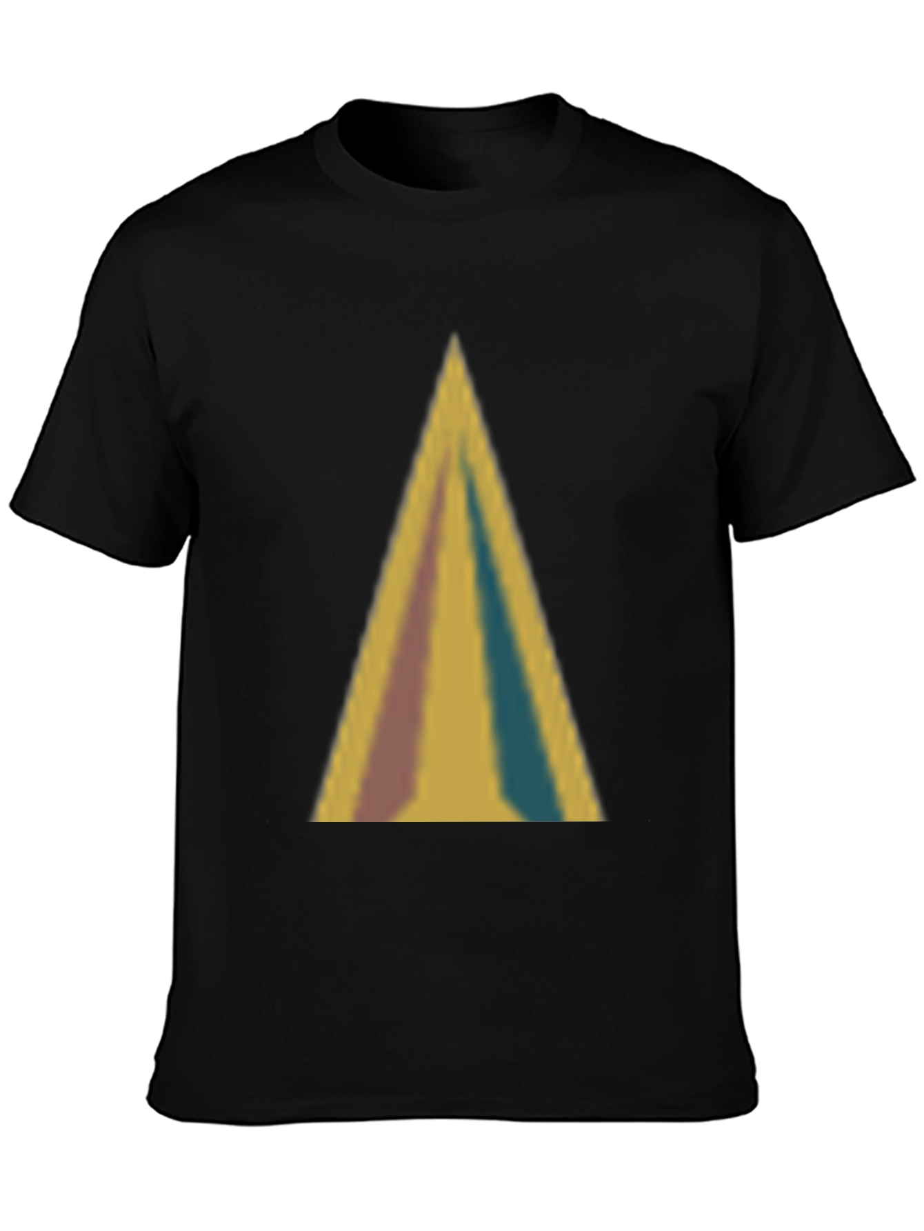 Abstract Triangle Graphic Tee - Soft Black T-Shirt