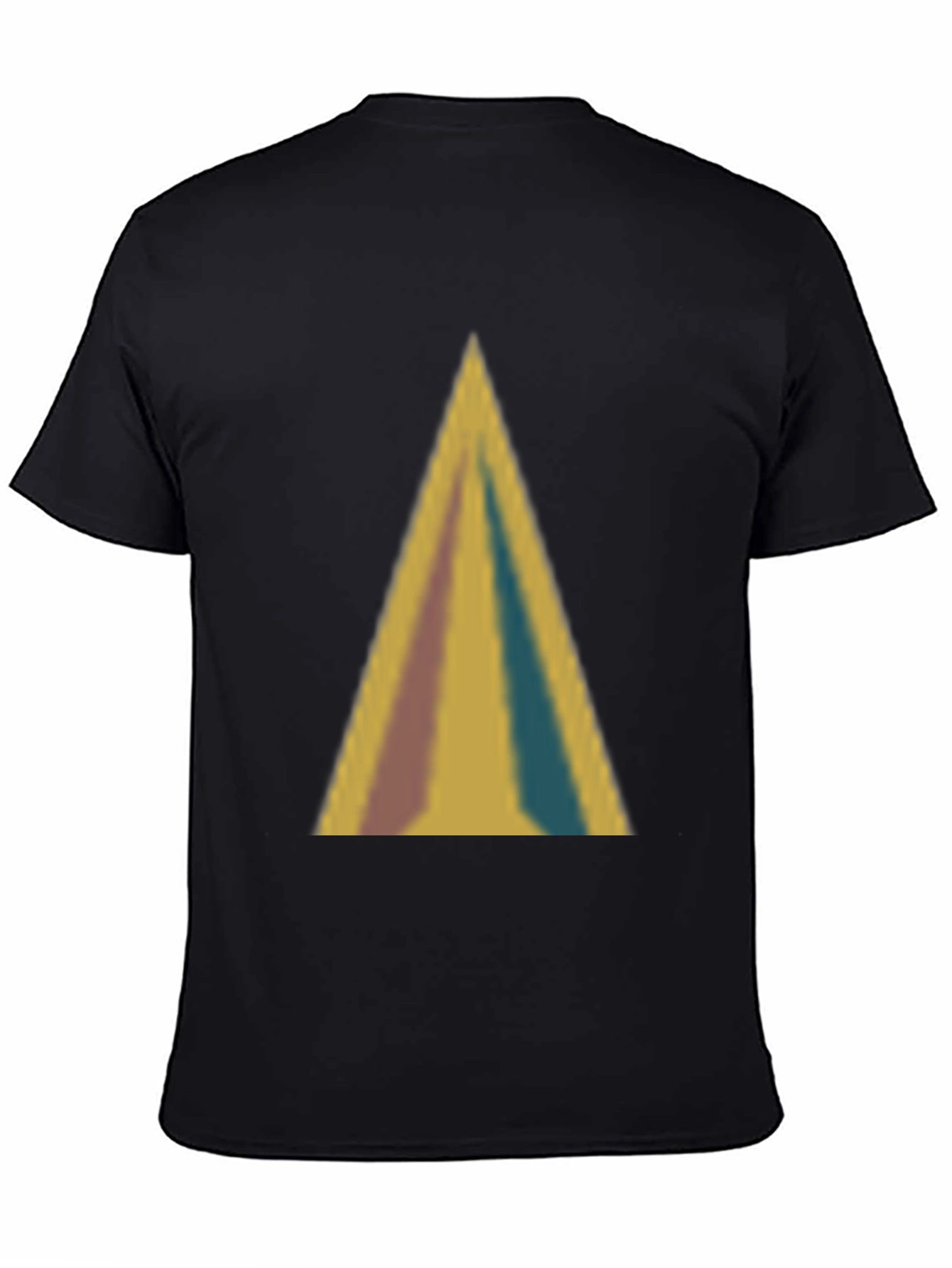 Abstract Triangle Graphic Tee - Soft Black T-Shirt