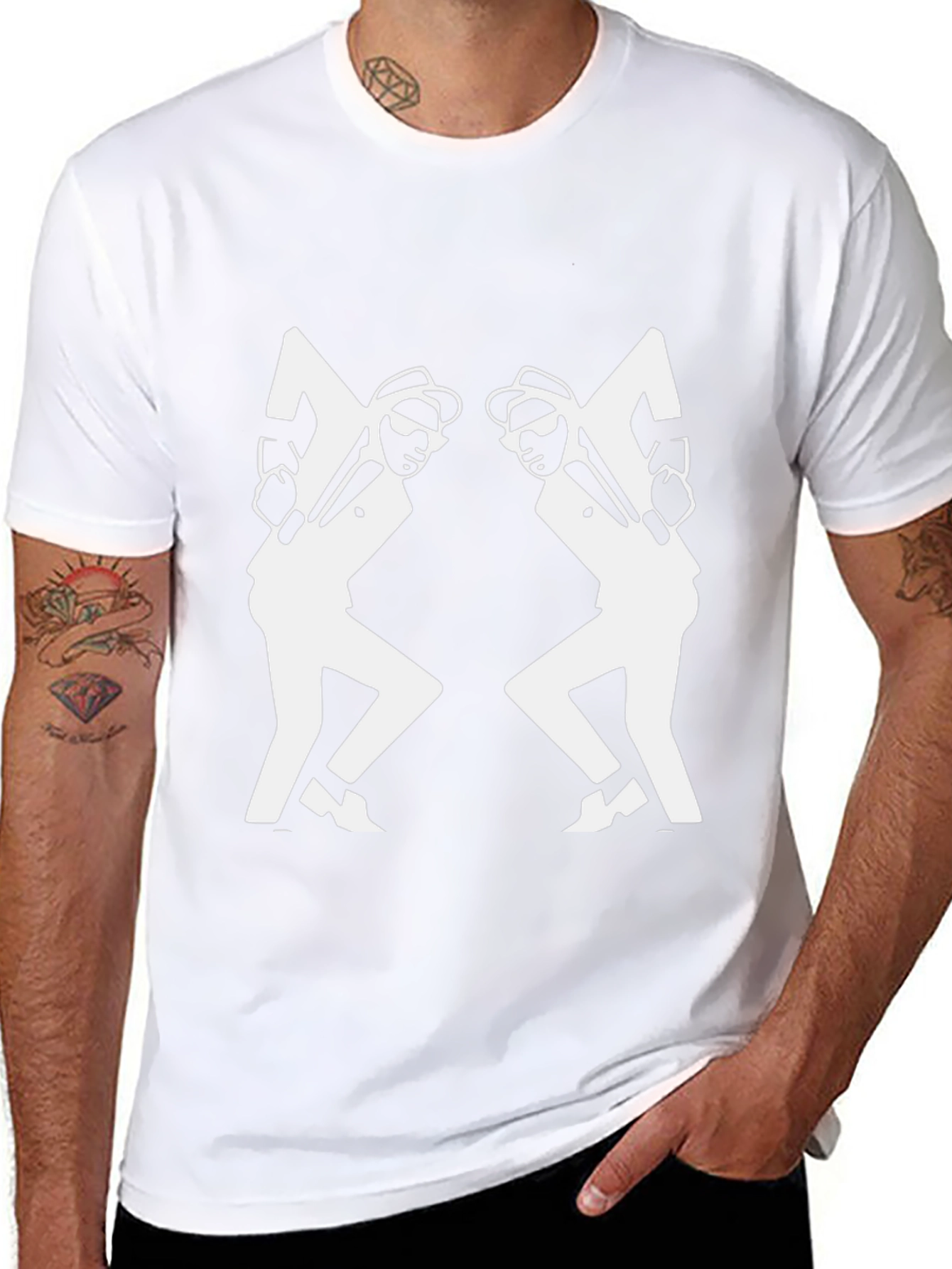 Black & White Ska Dancing Men T-Shirt