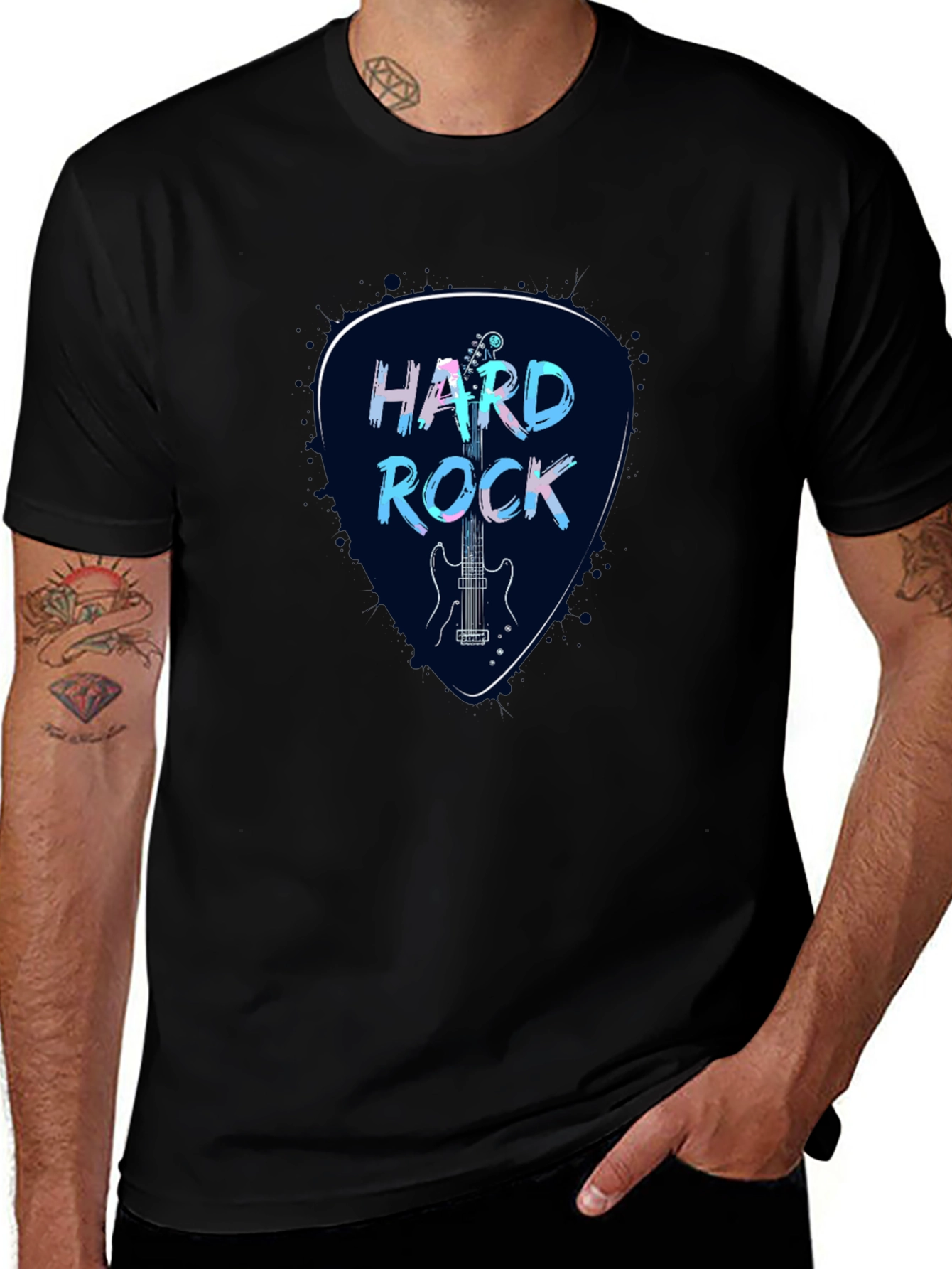 Hard Rock Guitar Pick Graphic Tee - Black