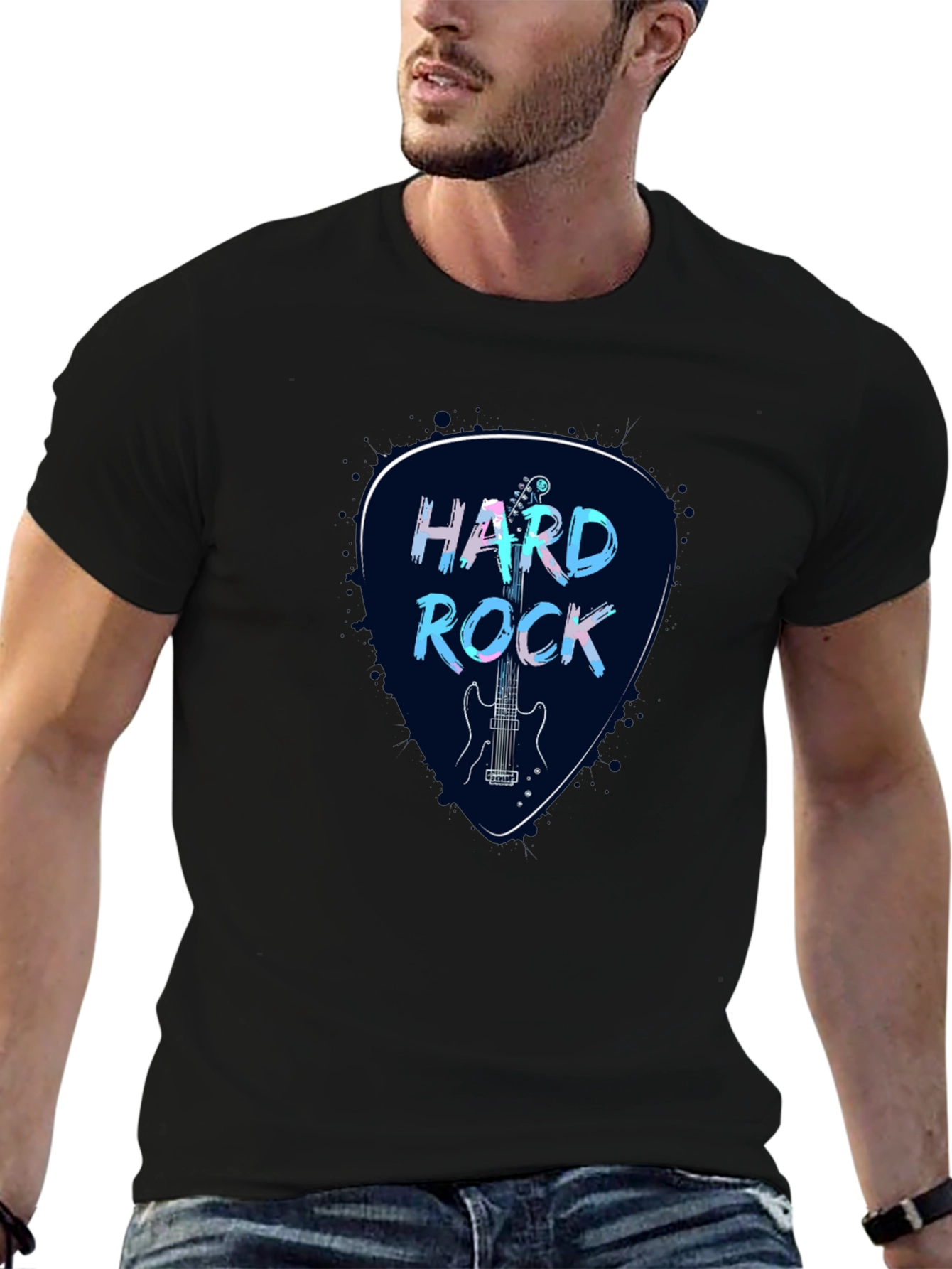 Hard Rock Guitar Pick Graphic Tee - Black
