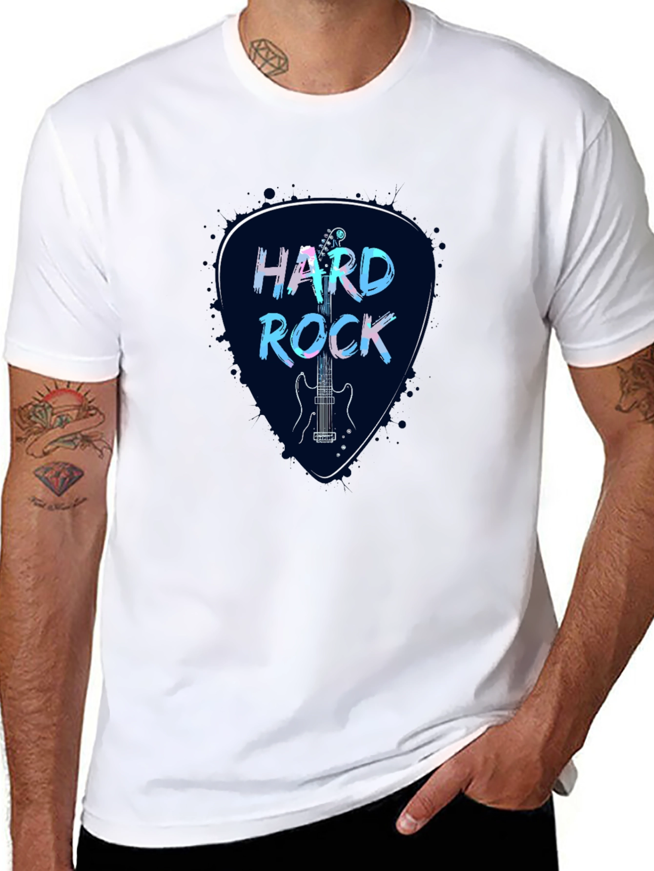 Hard Rock Guitar Pick Graphic Tee - Black