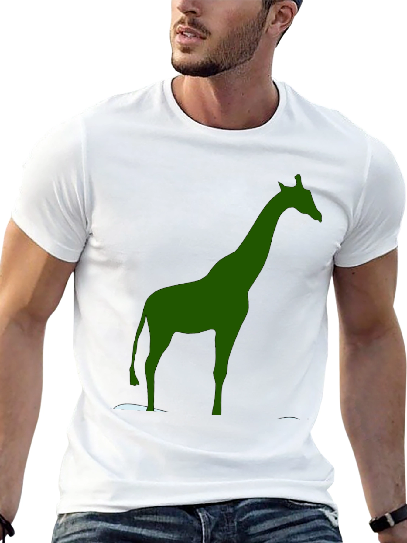 Giraffe Graphic Tee - Stylish Mens Black T-Shirt