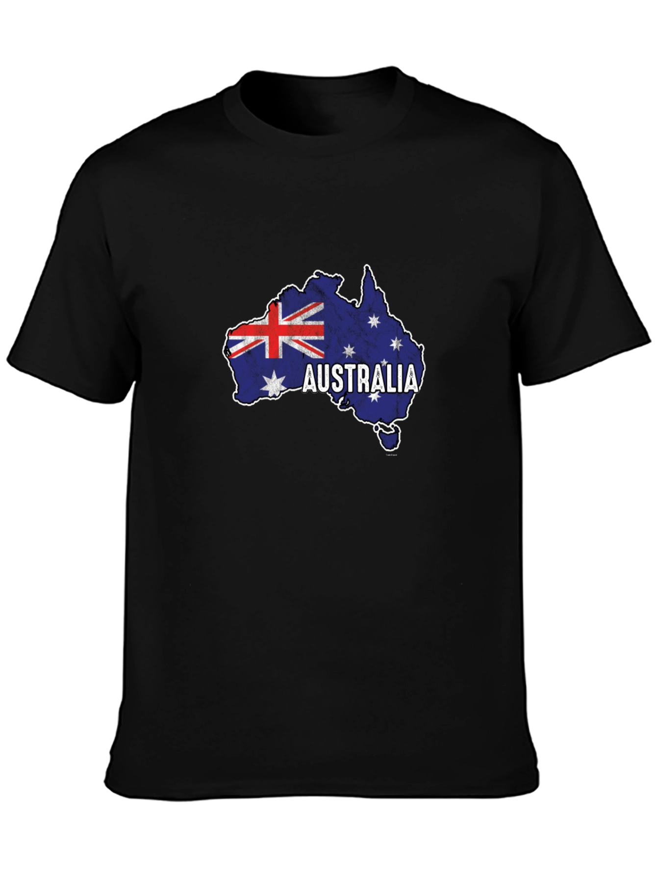 Australia Flag Map T-Shirt - Black