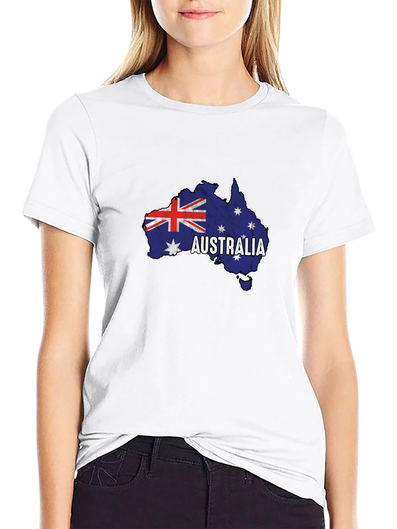 Australia Flag Map T-Shirt - Black