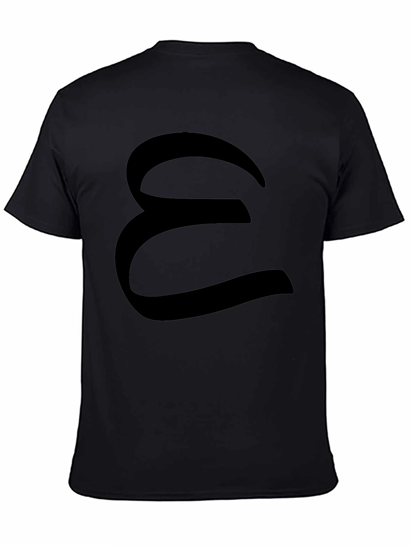 Black T-Shirt with Letter Design