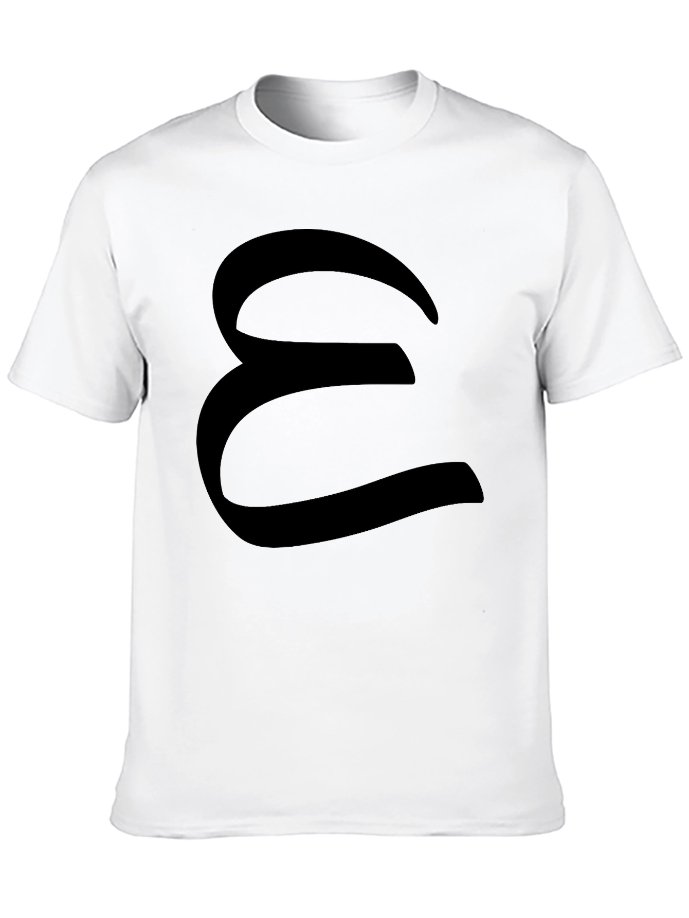 Black T-Shirt with Letter Design