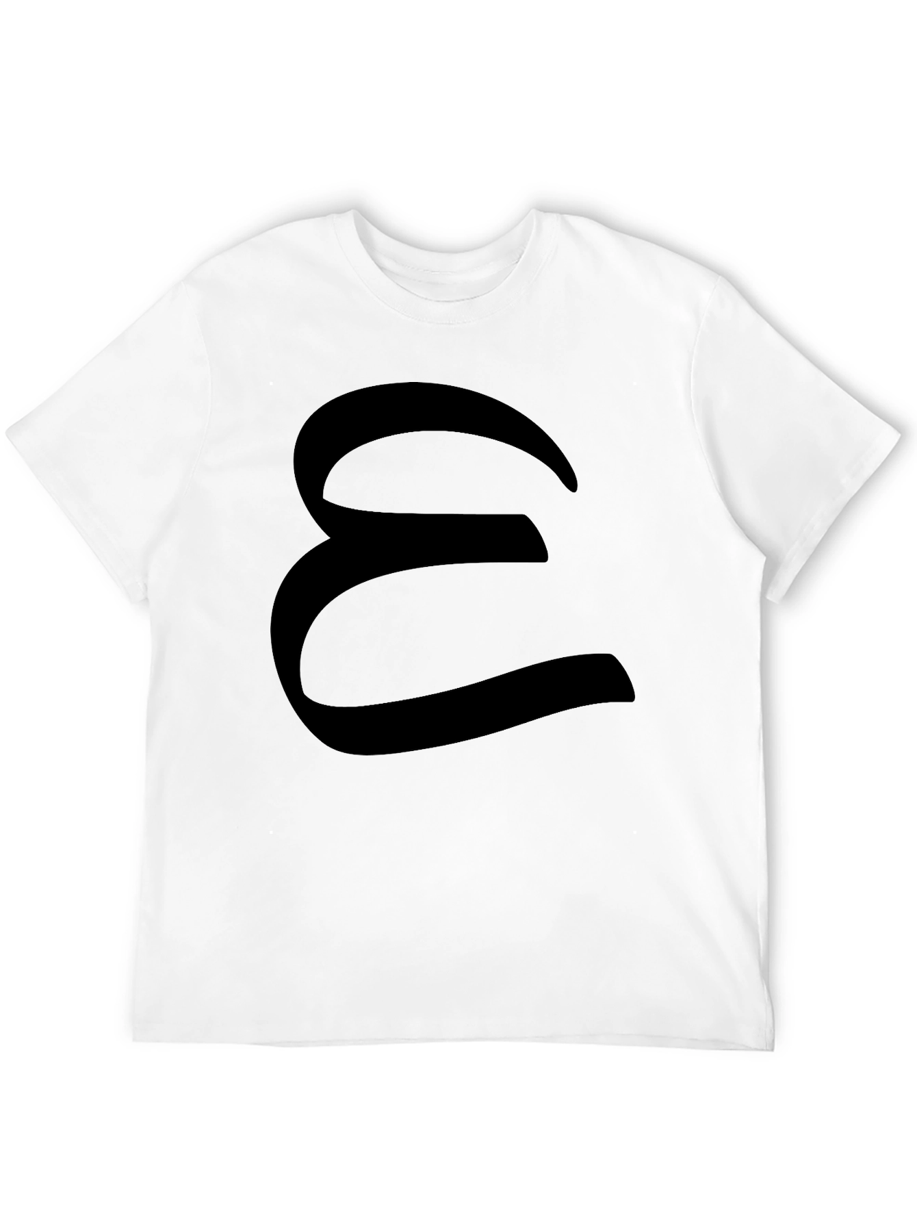 Black T-Shirt with Letter Design