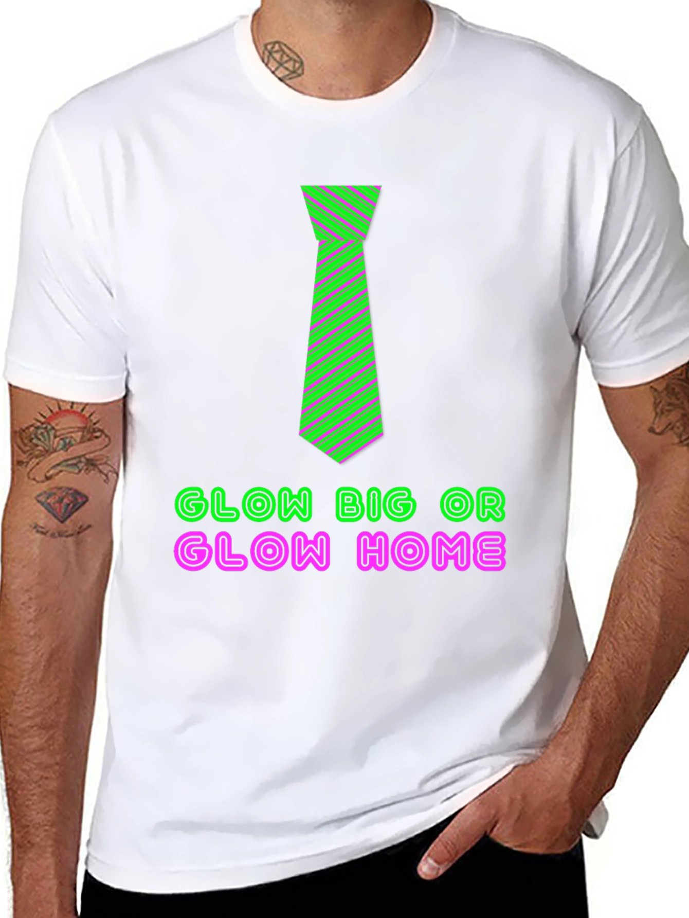 Glow Big Tie Graphic Tee - Black T-Shirt