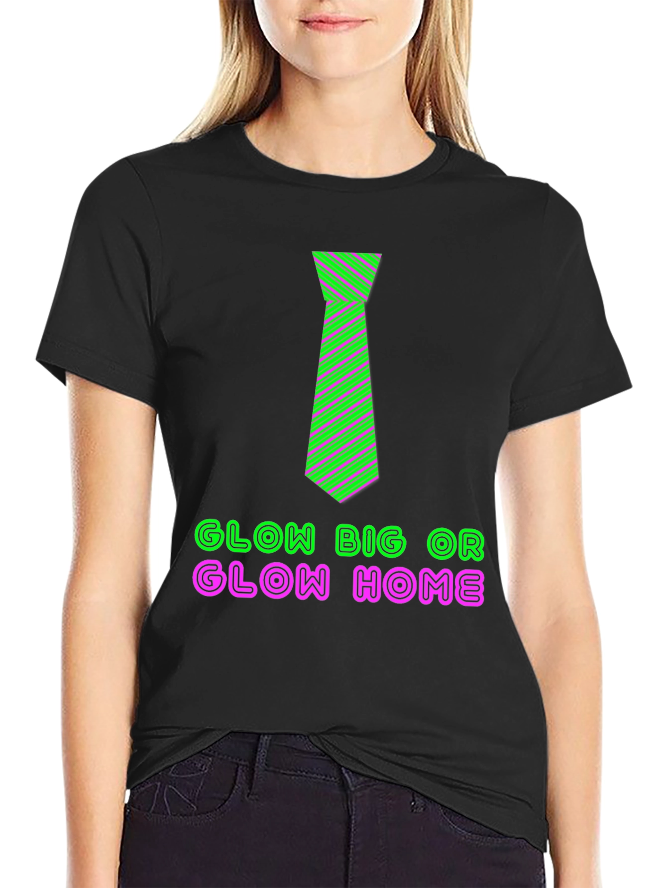 Glow Big Tie Graphic Tee - Black T-Shirt