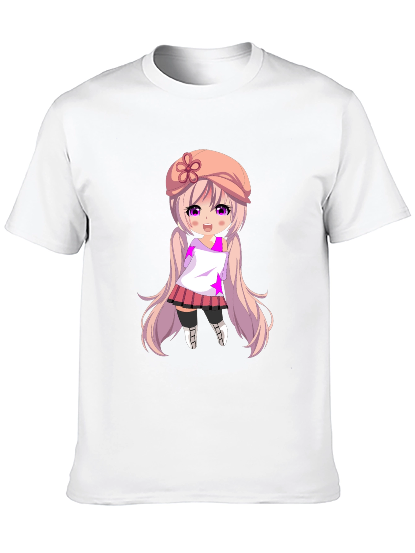 Anime Girl Graphic Tee - Stylish Black T-Shirt
