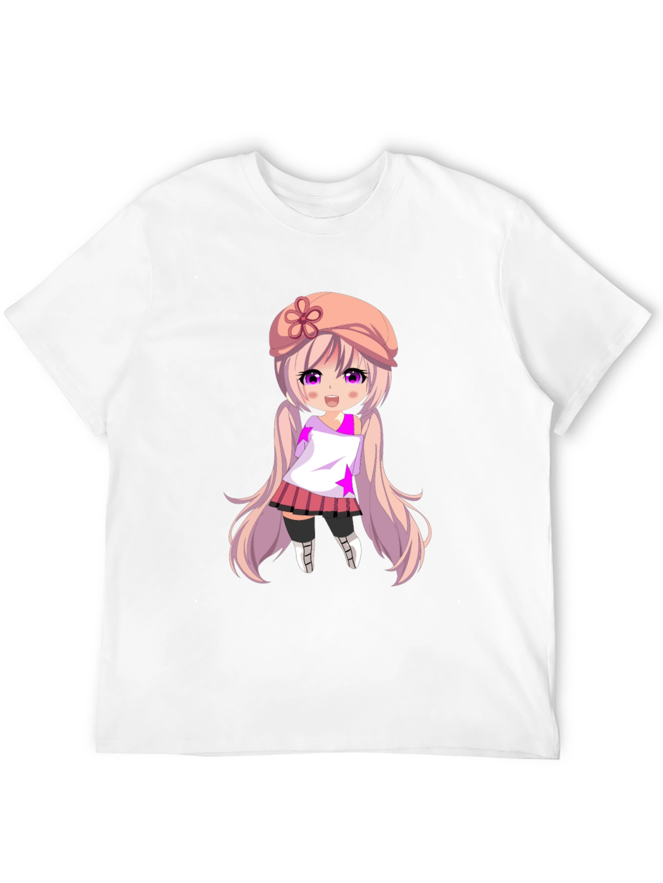 Anime Girl Graphic Tee - Stylish Black T-Shirt