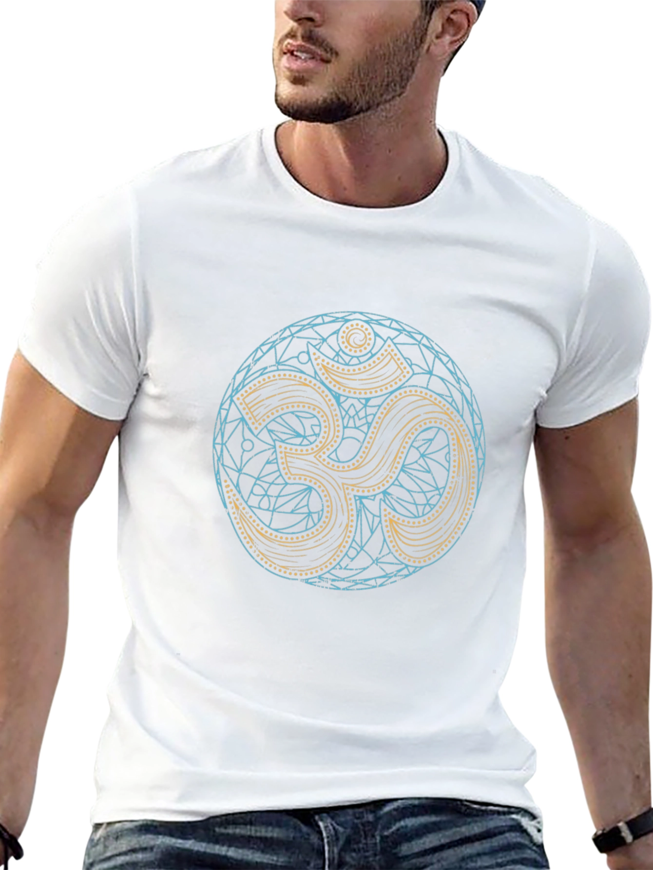 Om Mandala Mens Black T-Shirt