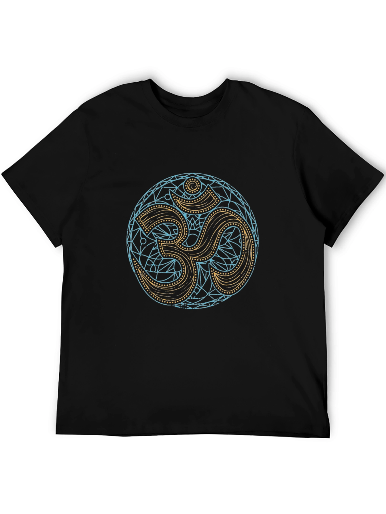 Om Mandala Mens Black T-Shirt