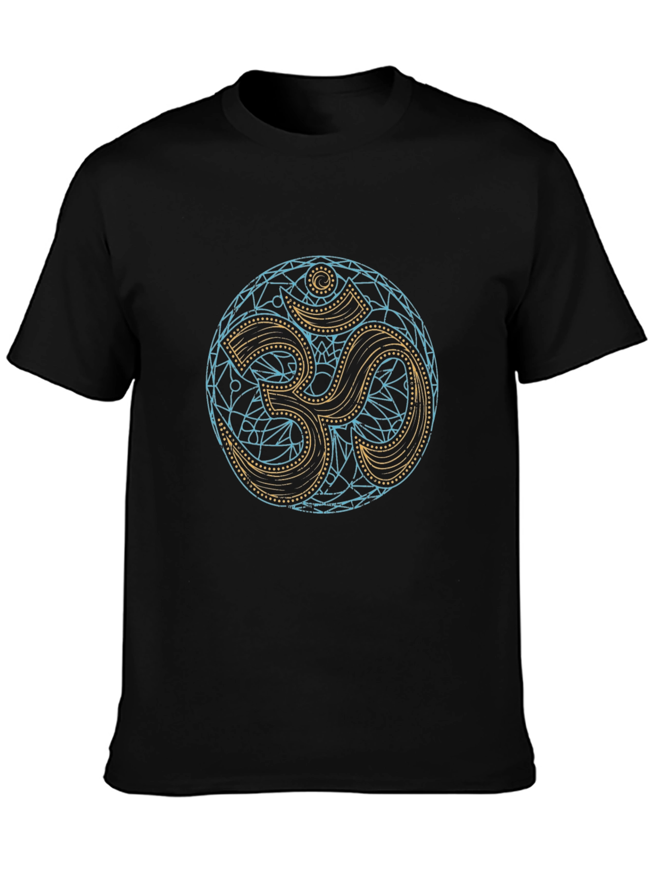 Om Mandala Mens Black T-Shirt