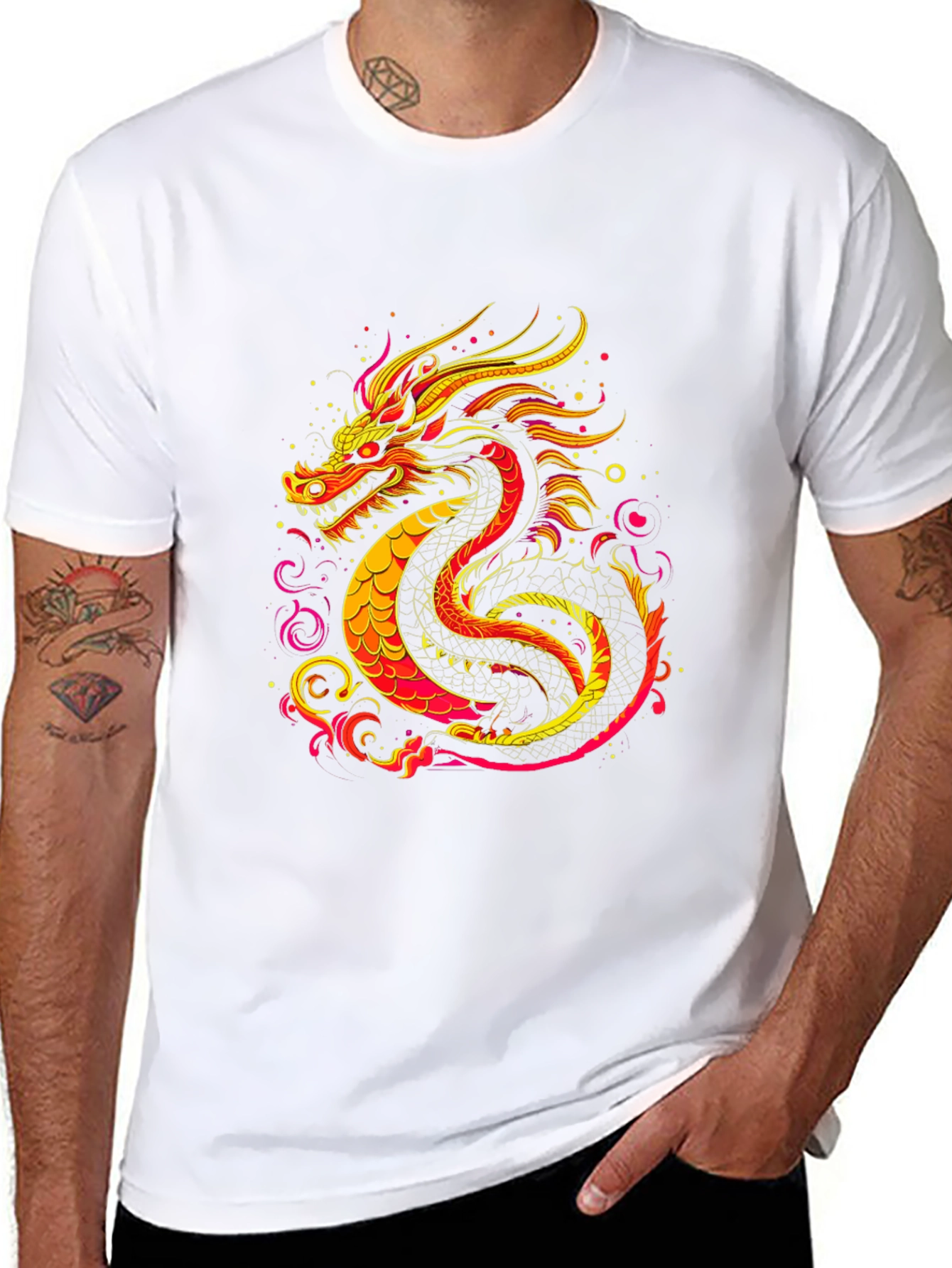 Fiery Dragon Graphic Tee - Bold Statement Shirt