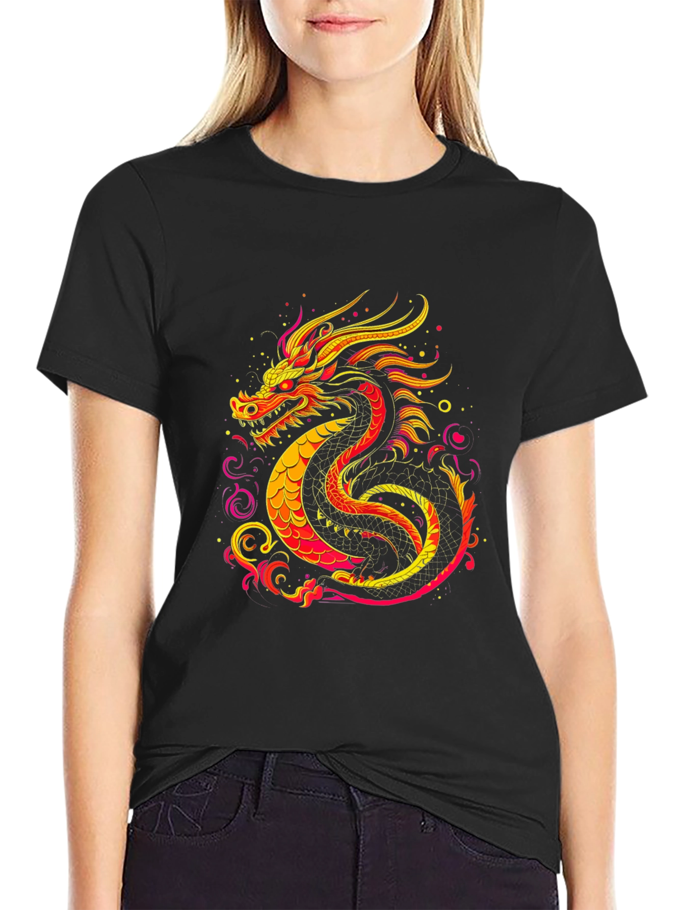 Fiery Dragon Graphic Tee - Bold Statement Shirt