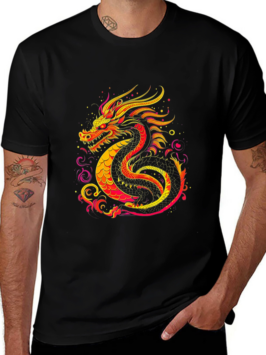 Fiery Dragon Graphic Tee - Bold Statement Shirt