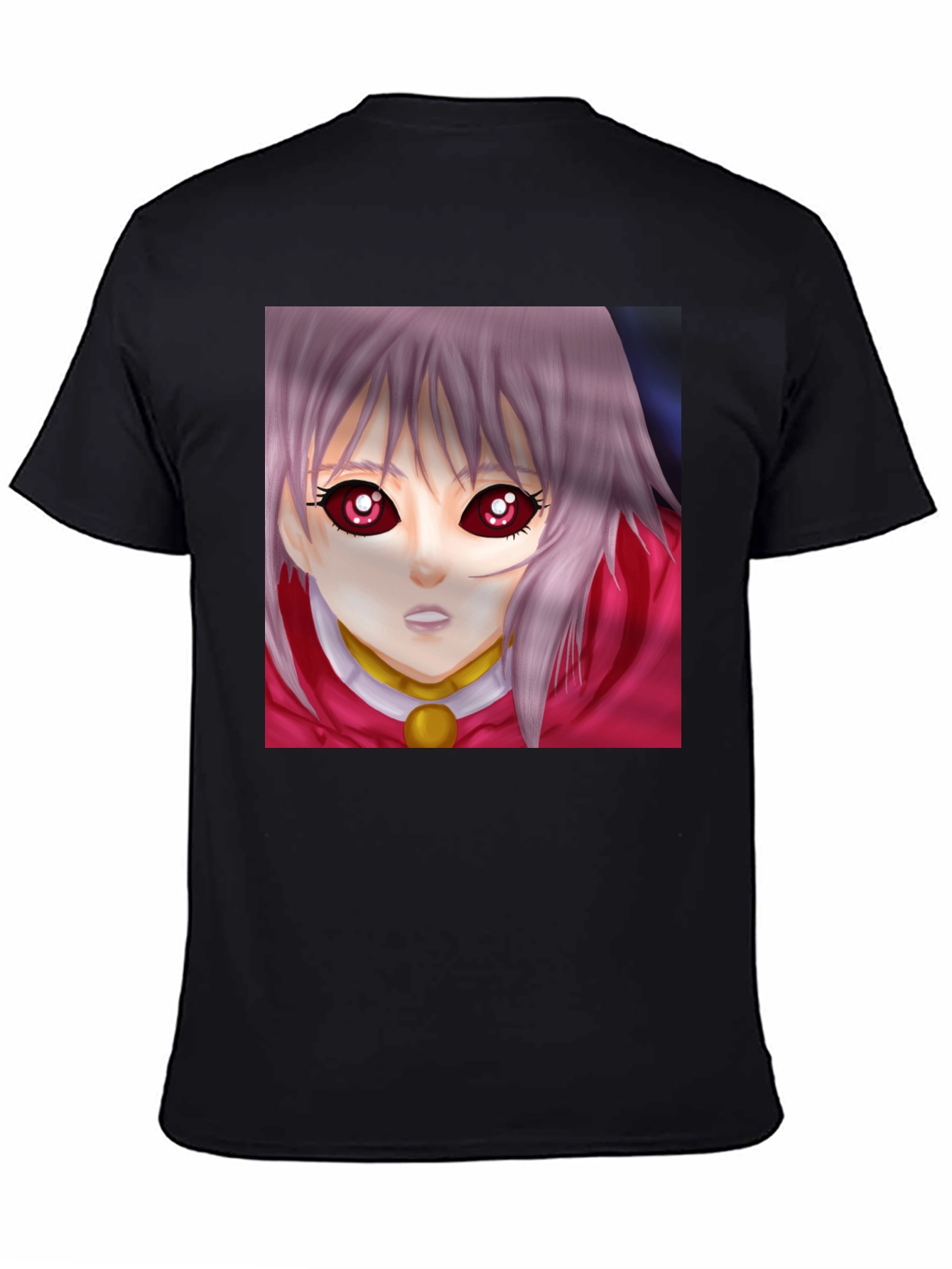 Anime Girl Graphic T-Shirt - Black Crew Neck Tee