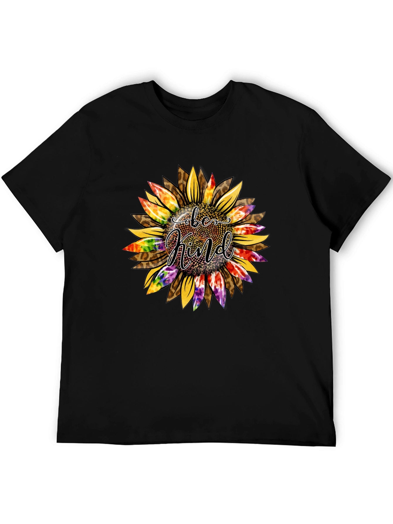 Be Kind Sunflower Graphic T-Shirt - Black