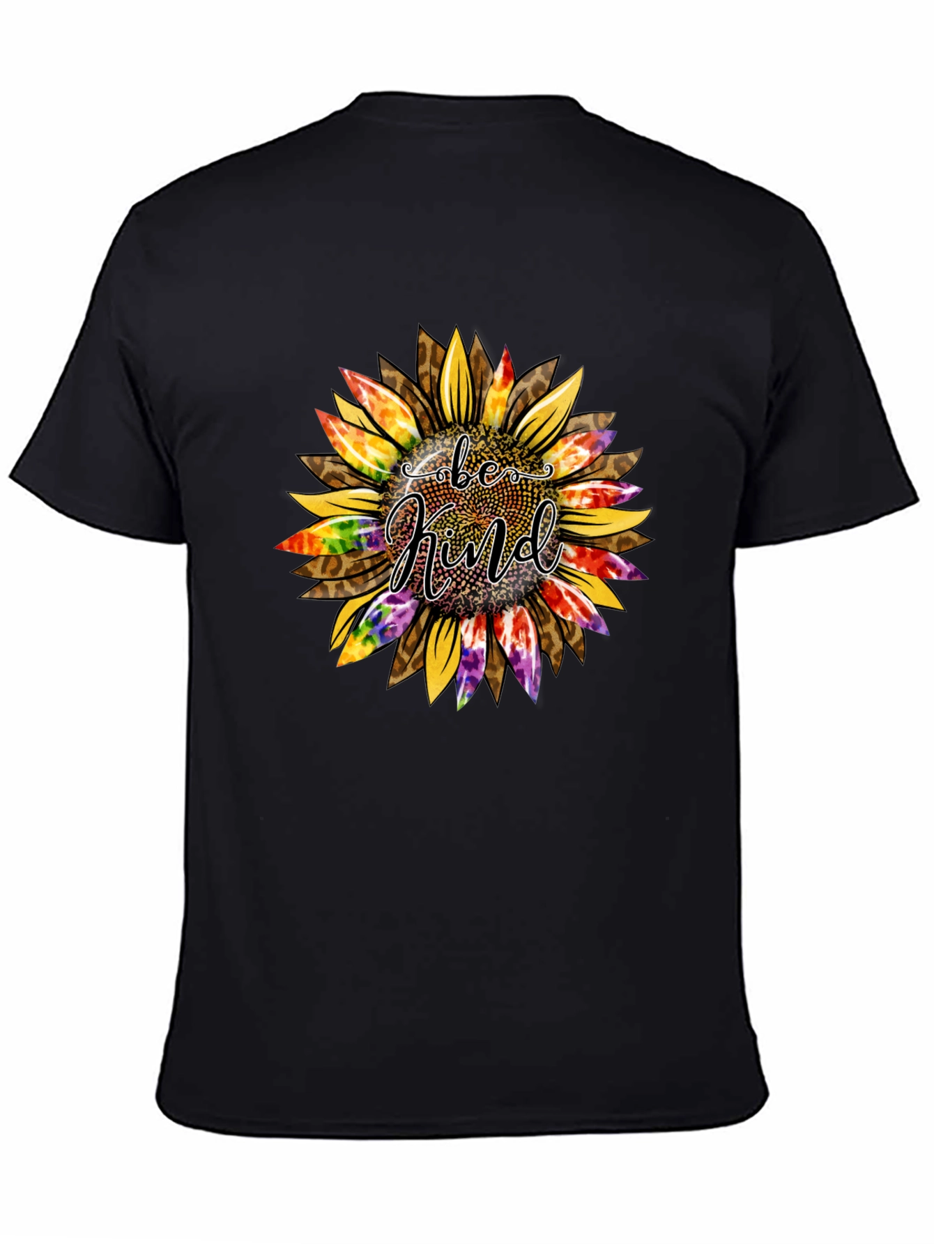 Be Kind Sunflower Graphic T-Shirt - Black