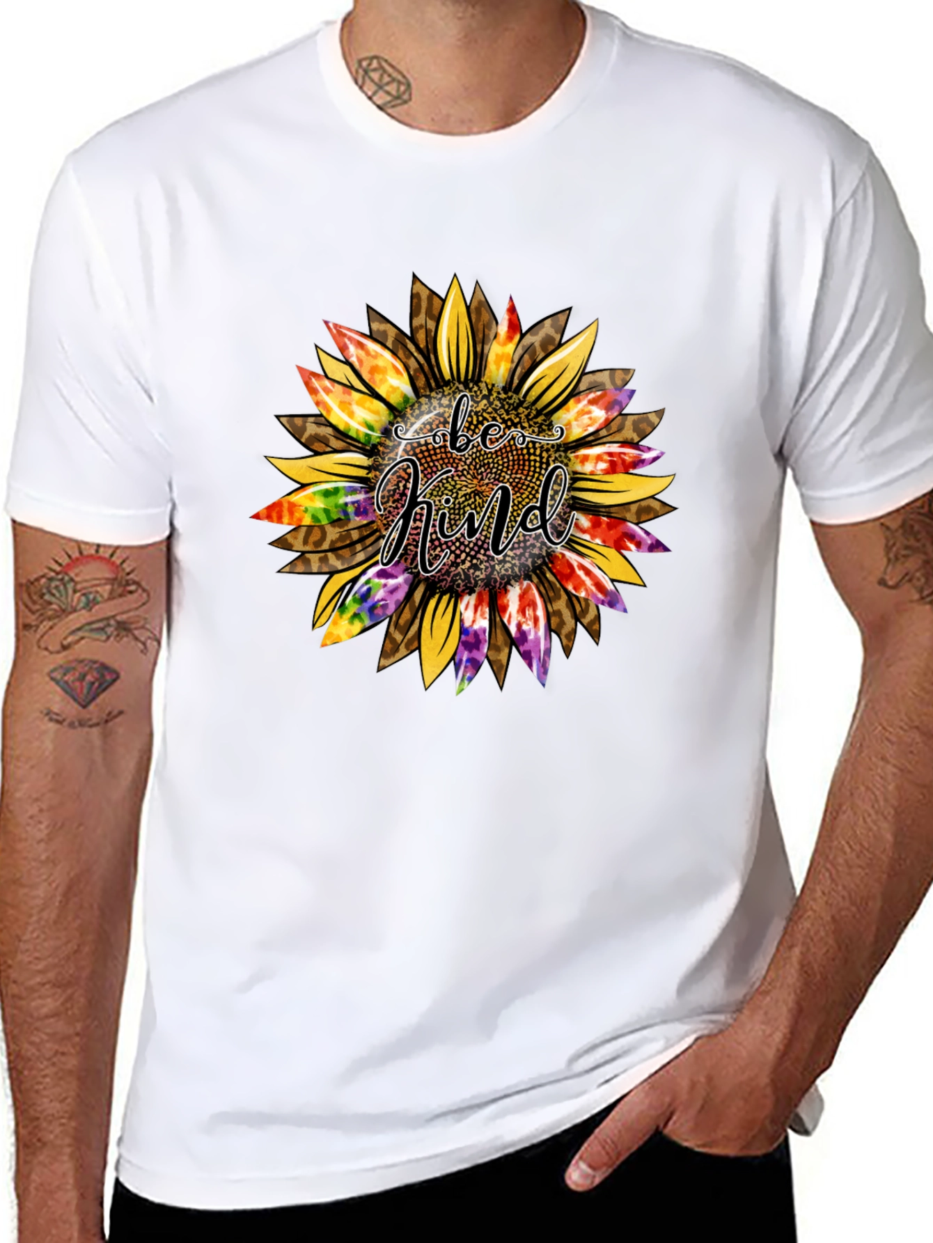 Be Kind Sunflower Graphic T-Shirt - Black