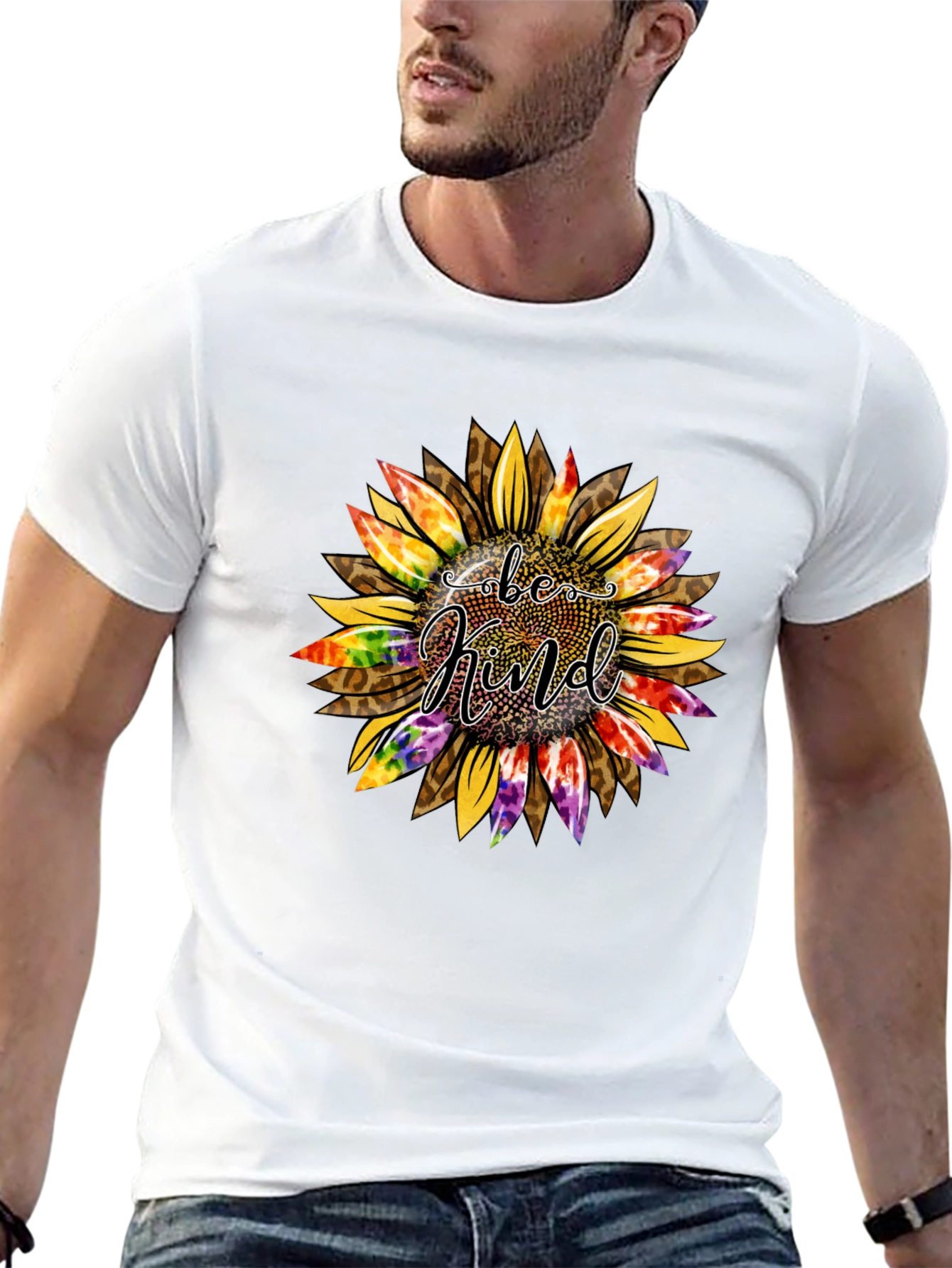 Be Kind Sunflower Graphic T-Shirt - Black