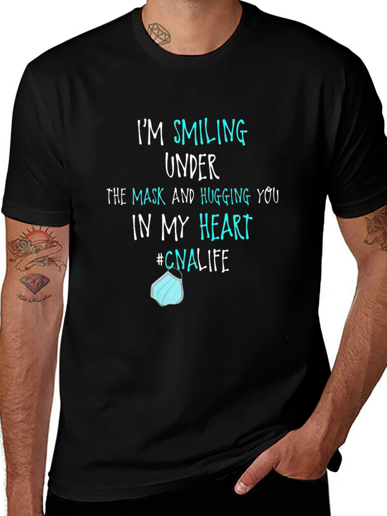Smiling Under Mask CNA Life T-Shirt