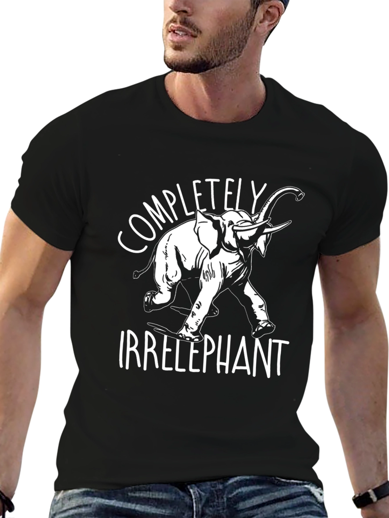 Irrelephant Graphic Tee - Black Cotton T-Shirt