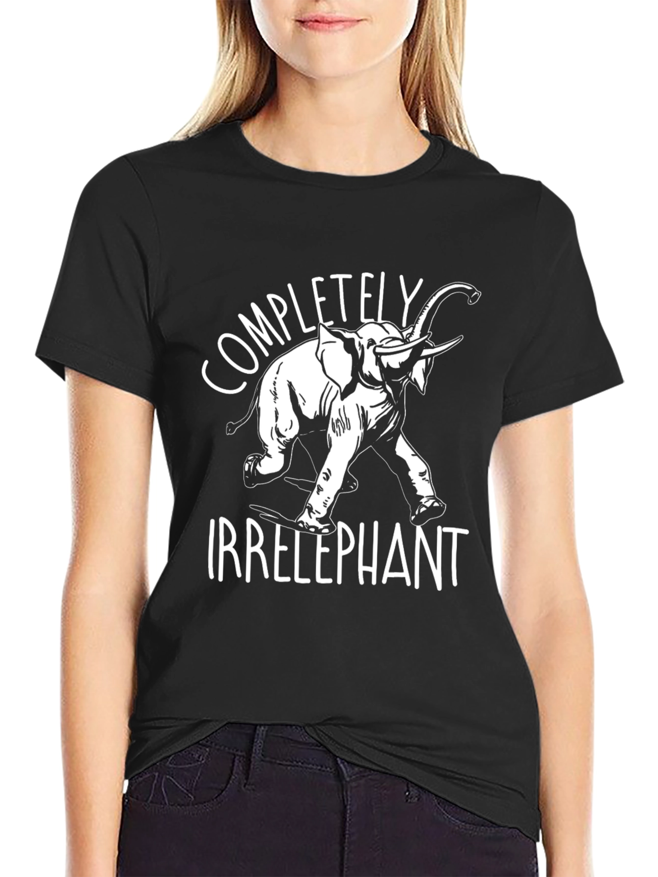 Irrelephant Graphic Tee - Black Cotton T-Shirt