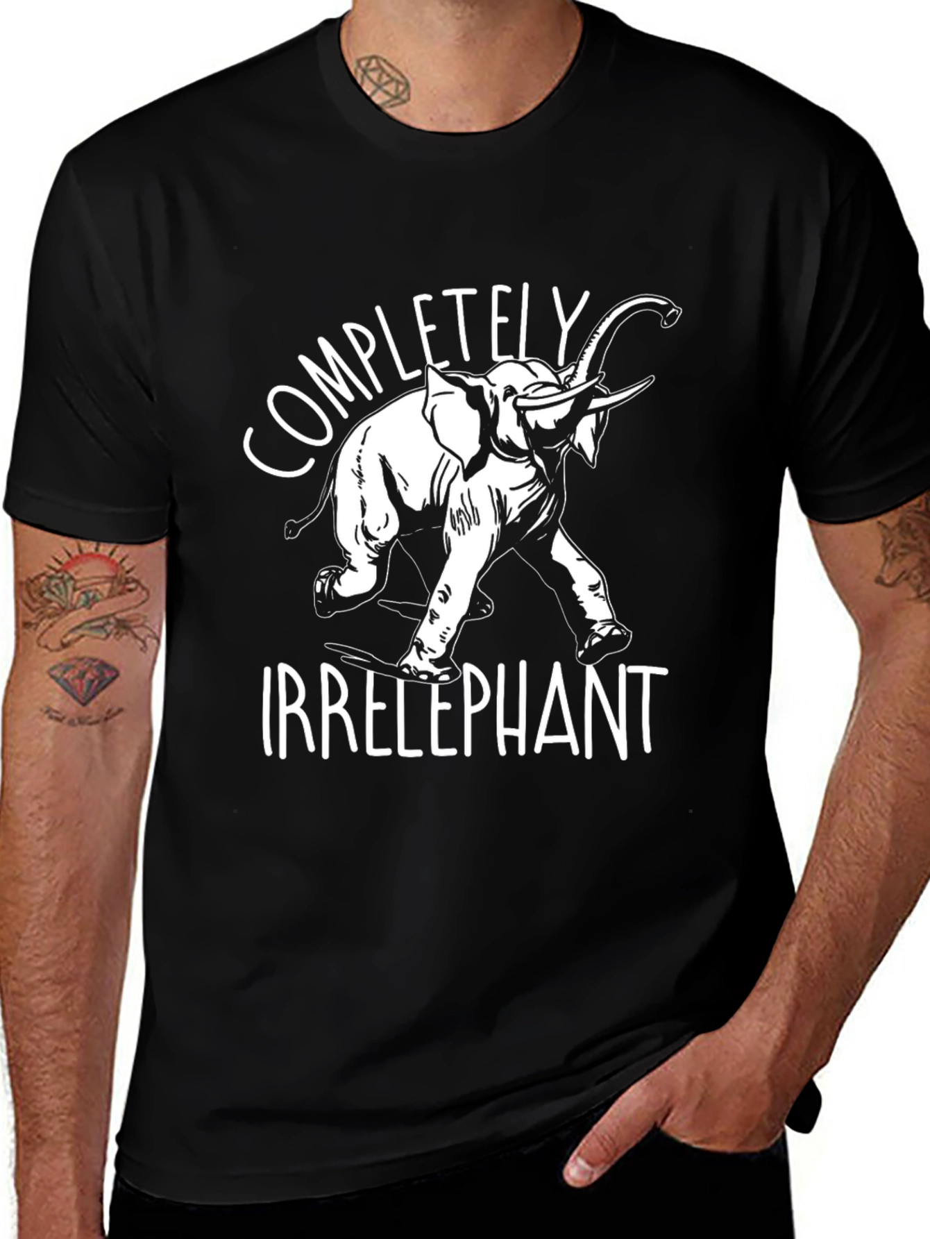 Irrelephant Graphic Tee - Black Cotton T-Shirt