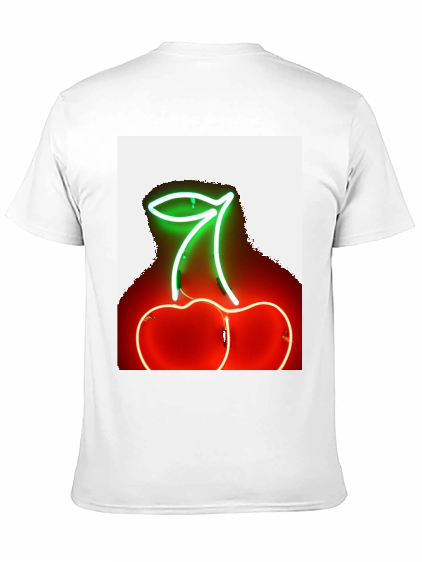Neon Cherry Graphic Tee - Stylish Black T-Shirt