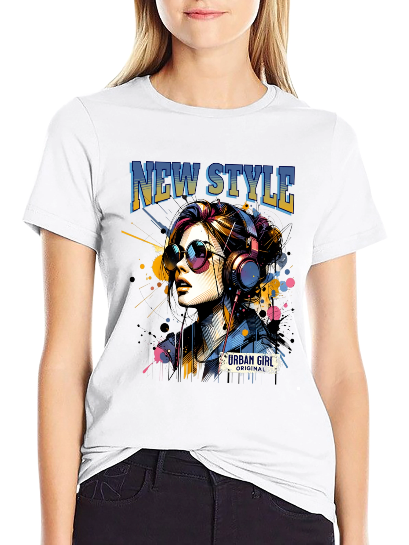 Urban Girl Graphic Tee: New Style Black T-Shirt