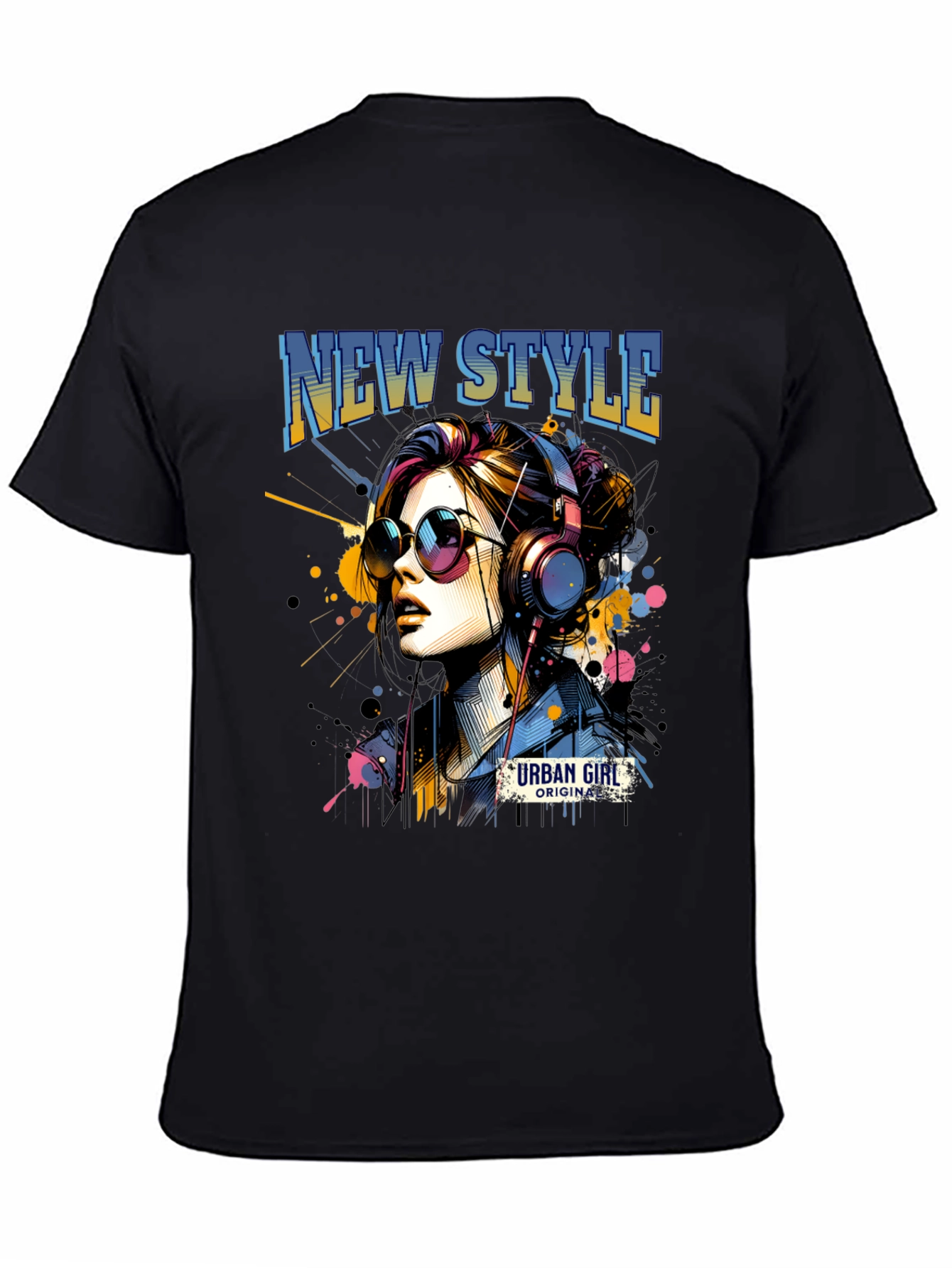 Urban Girl Graphic Tee: New Style Black T-Shirt