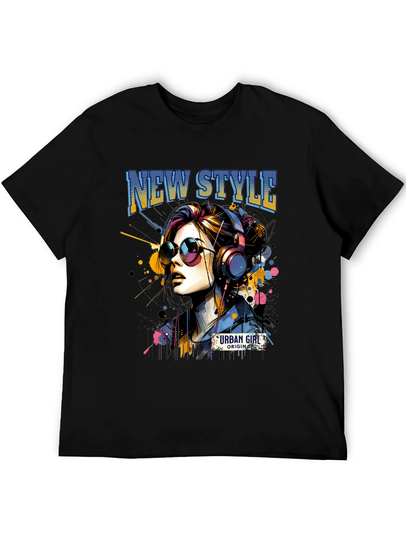 Urban Girl Graphic Tee: New Style Black T-Shirt