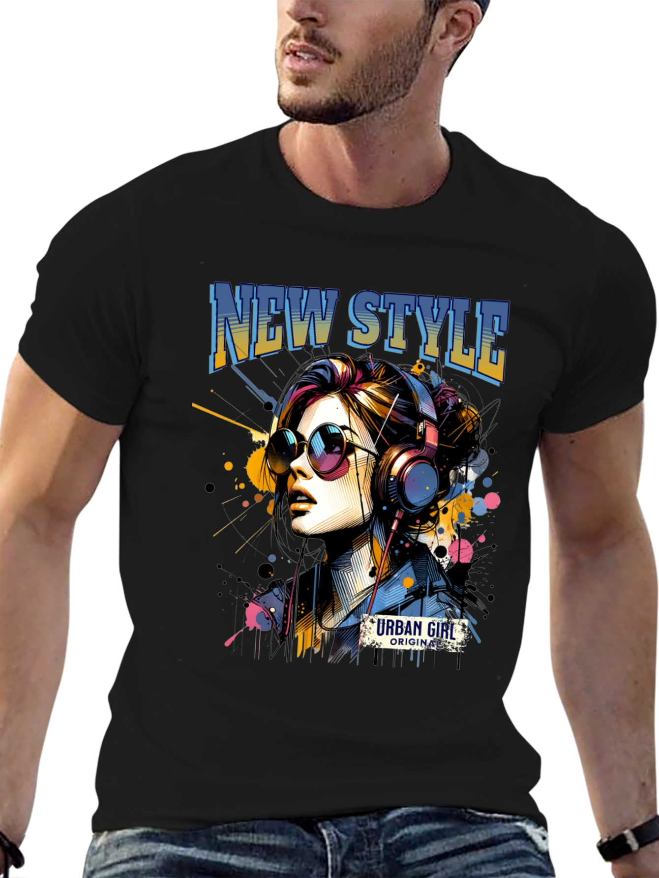 Urban Girl Graphic Tee: New Style Black T-Shirt