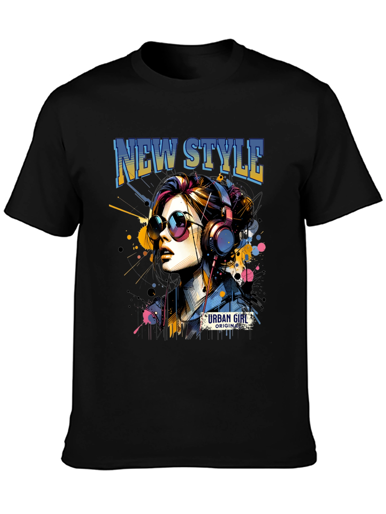 Urban Girl Graphic Tee: New Style Black T-Shirt