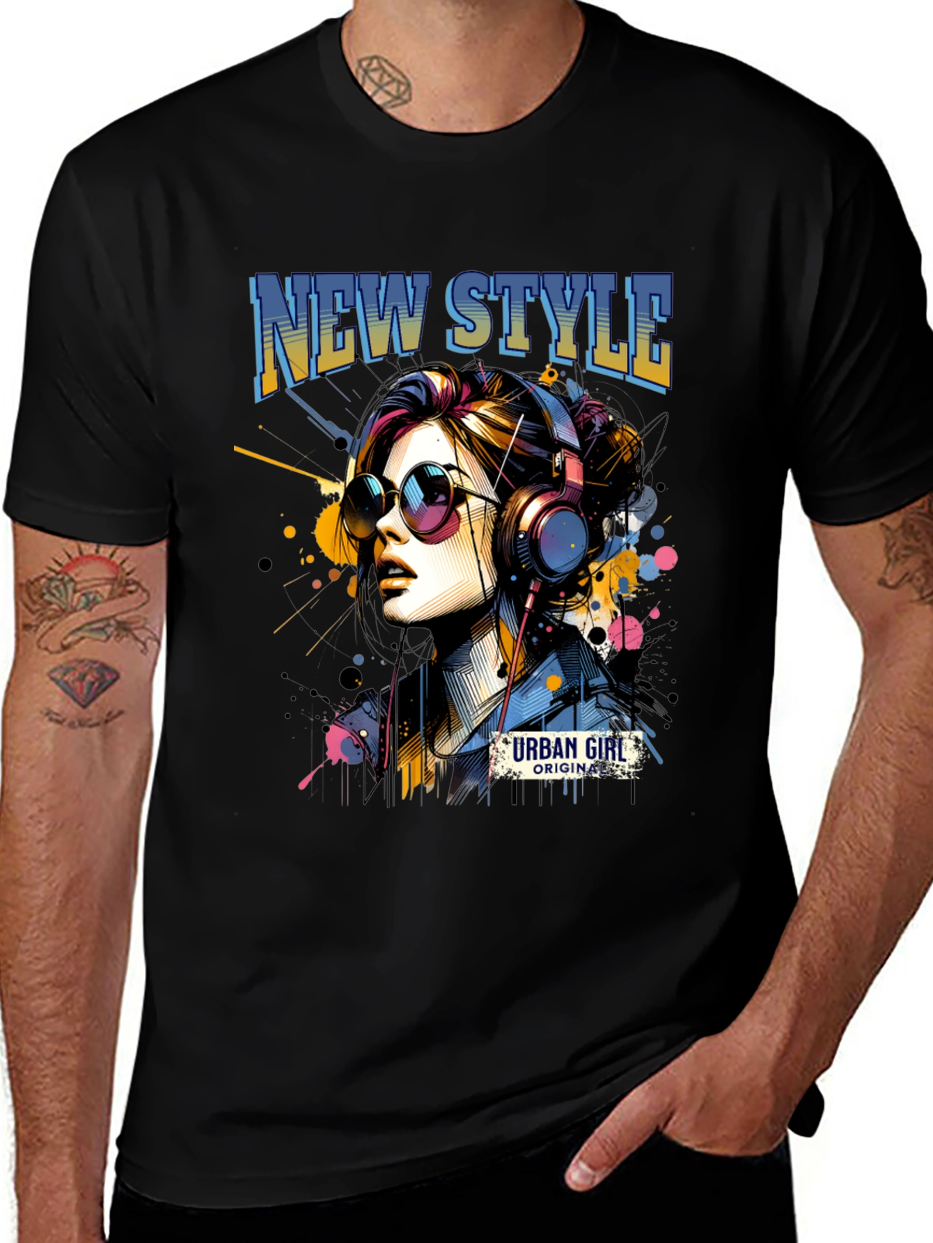 Urban Girl Graphic Tee: New Style Black T-Shirt