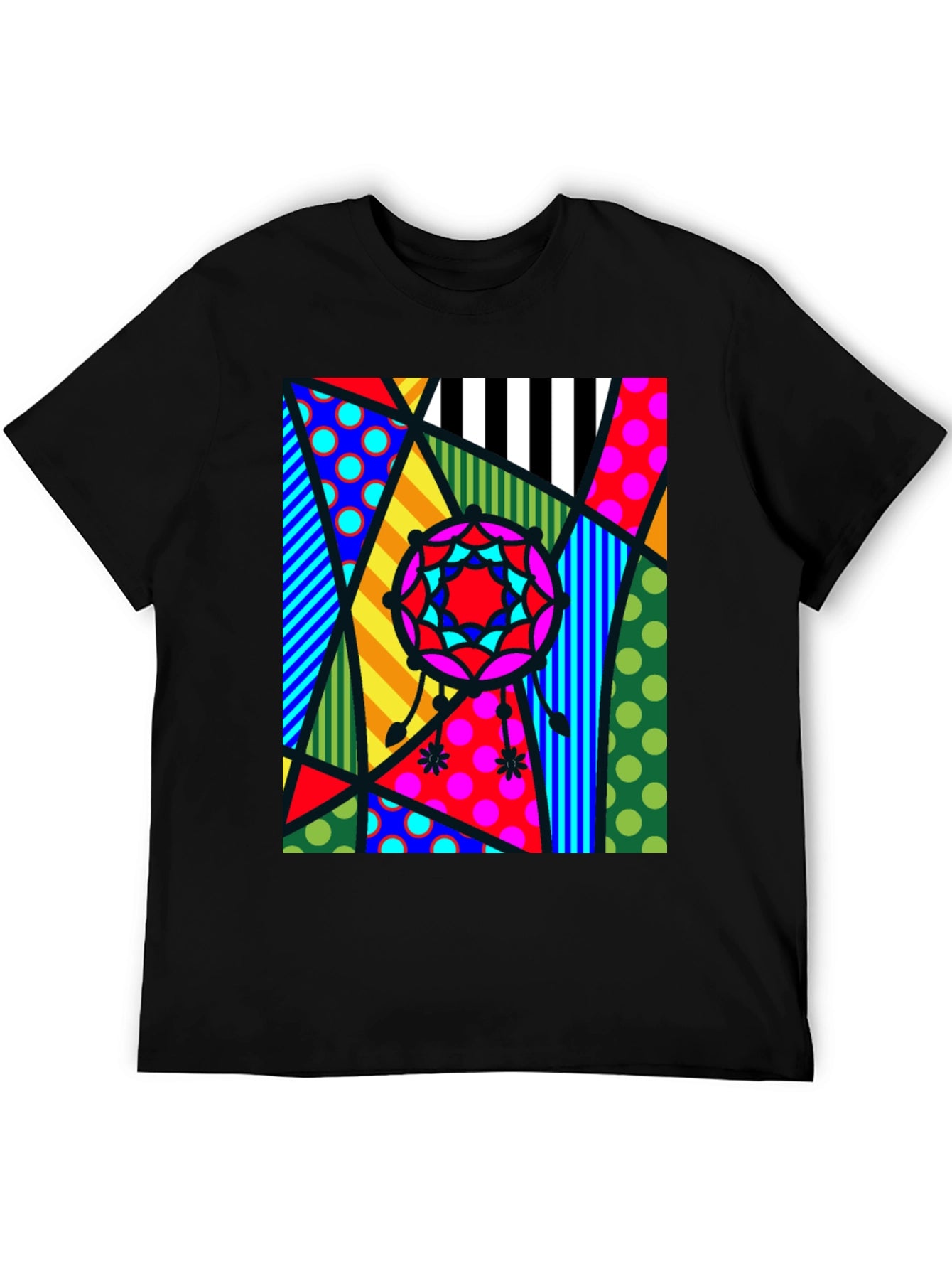 Abstract Geometric Patterned Mens T-Shirt
