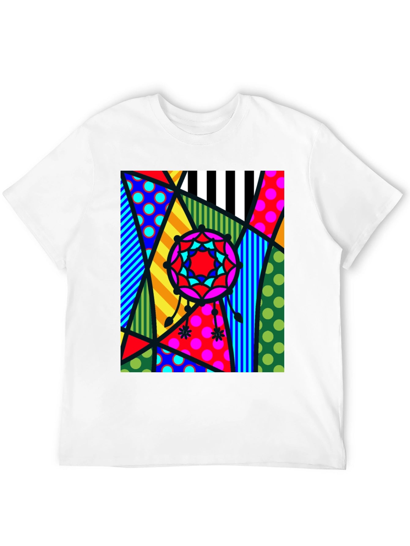 Abstract Geometric Patterned Mens T-Shirt